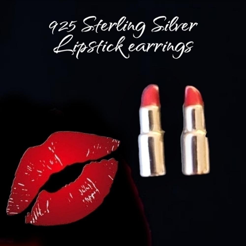 925 SS LIipstick Earrings NWT